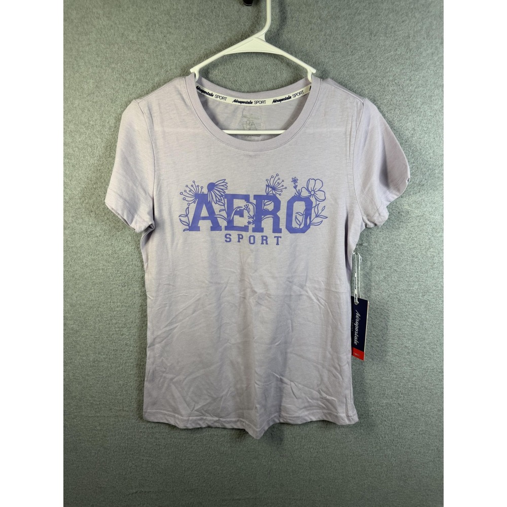 Aeropostale Sport Shirt Women's Small Purple Reflective Logo Athletic Tee